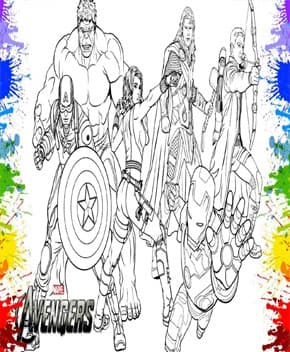 Capa de Vingadores para Colorir